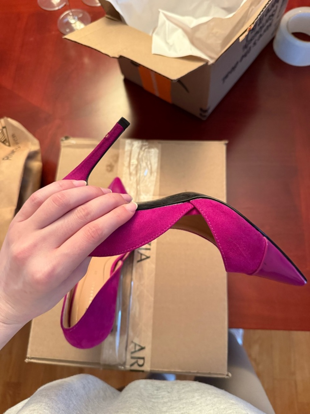Fuchsia Pointed Toe Heels - Picture 4 of 4